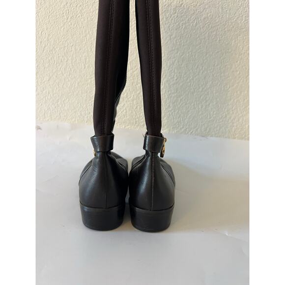 Michael Kors Hamilton Knee High Brown Leather Boots Shoes Women 6M Read - Picture 10 of 15